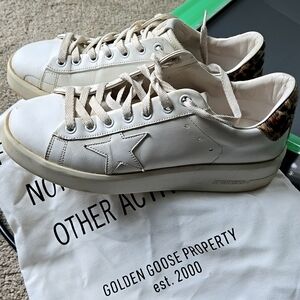 Golden Goose Women's Purestar Sneaker Leopard Hair Size 38 / 8